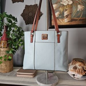 Dooney & Bourke Light Blue and Brown Shoulder Bag